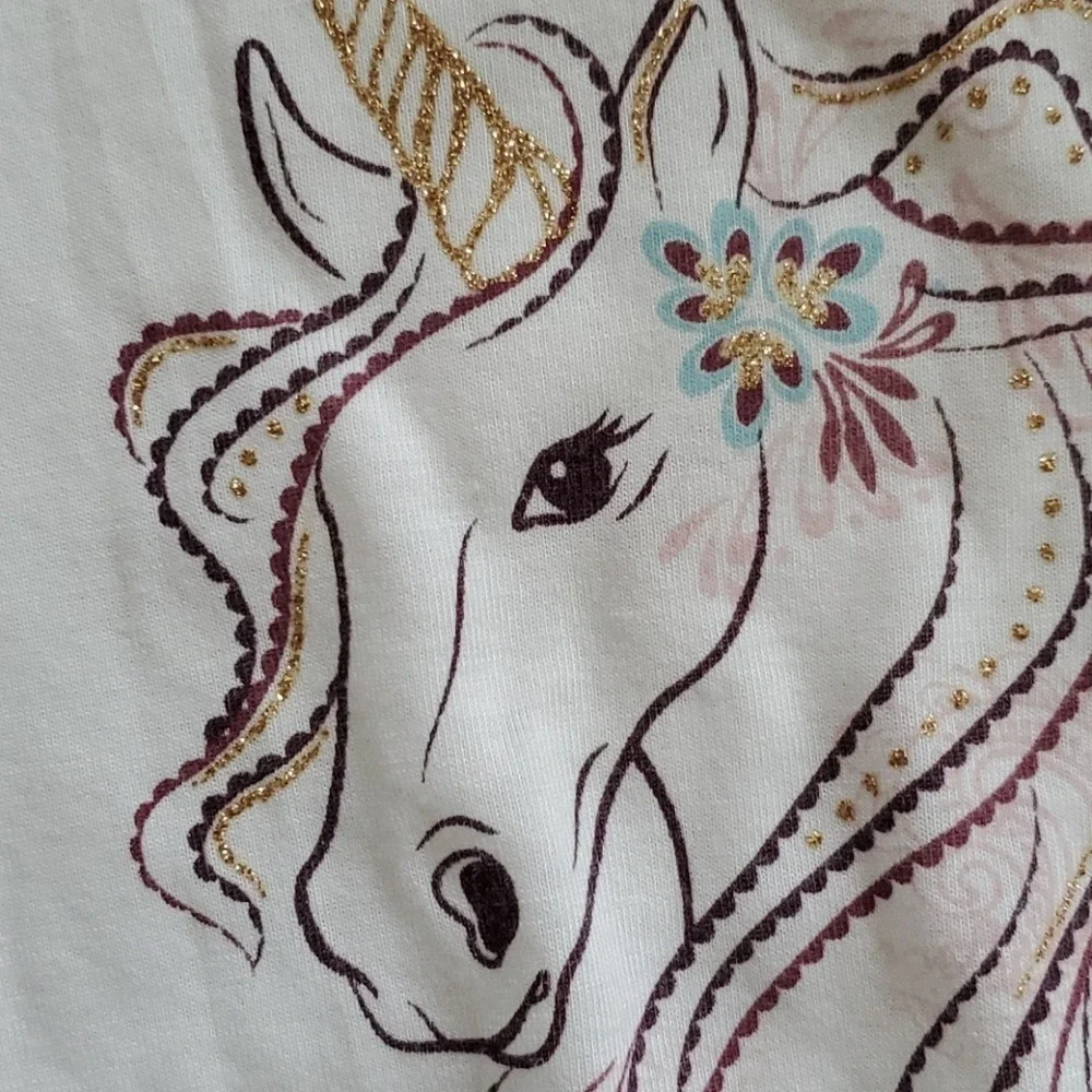 Knit Works‎ Girls Unicorn Short Sleeve Outfit Size 6/6X